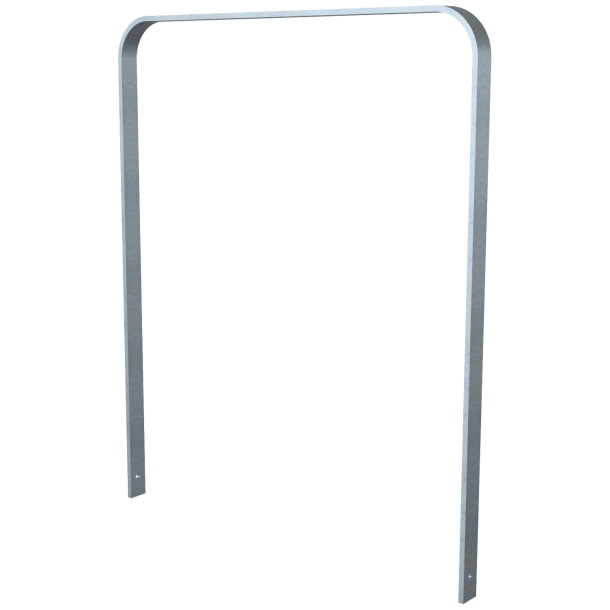 Lean-on hoop made of flat steel | 50 x 12 mm | in bent design | without cross bar | total width: 1000 mm | hot-dip galvanized